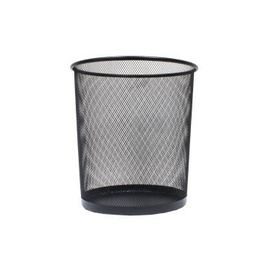Papelera Redonda Metálica Negra