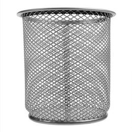 Papelera Metálica Plata Mediana